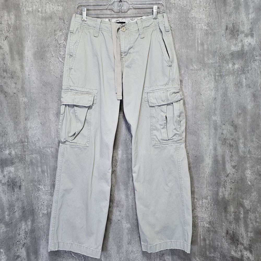 90s Y2K Kirra 29x29 Khaki Cargo‎ Pants Beige Baggy Grunge Distressed Skater